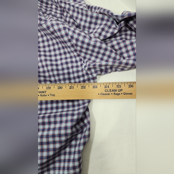 VINTAGE Tommy Hilfiger  Casual Button Up Men's Short Sleeve Shirt Large Purple - Picture 9 of 13